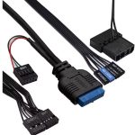 Корпус MINITOWER mATX W/PSU 2xUSB+USB3.0 HD аудио черный с RGB подсветкой mEVO-9302
