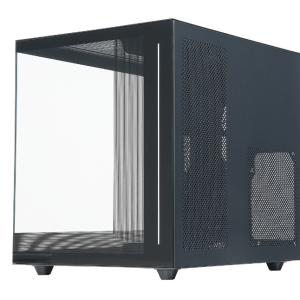 Корпус MINITOWER NovaCube Micro-ATX Mini-ITX W/O PSU 2хUSB1.1+3.0+audio черный c окном