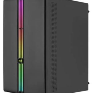 Корпус MINITOWER Micro-ATX,Mini-ITX W/PSU 3х12cm fan RGB(1 предустановлен) черный с окном EVO Mini-G-BK-v1