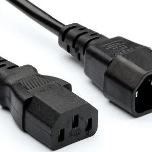 Кабель питания C13-C14 1.8M EC-1.8P 3жилы*0.75кв.мм Cu 10A 230B черный