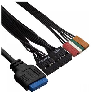 Корпус MINITOWER mATX W/PSU с окном 2xUSB+USB3.0 HD аудио черный с RGB подсветкой mEVO-9301