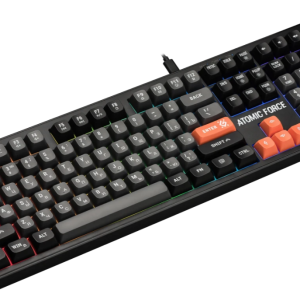 Клавиатура игровая 108кн+FN чер/бел.кл. RGB Atomic Force GK-005