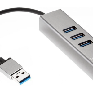 Переходник USB 3.0 -RJ-45 1000Mbps +3 USB3.0, Aluminum Shell, 0.2м