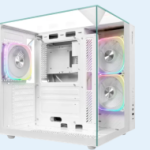 Корпус MIDITOWER CryoCube ATX Micro-ATX Mini-ITX W/O PSU 3x12cm Fan USB1.1+3.0+Type-C+audio белый с окном