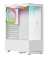 Корпус MIDITOWER HyperHub ATX Micro-ATX Mini-ITX W/O PSU 3х12см ARGB Fan USB3.0+2xUSB1.1+audio белый с окном