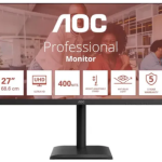 Монитор AOC 27" U27E4CV, 16:9, IPS, UHD, 4ms, 400cd, 60Hz, HDMI, DP, DP Out, USB, USB-C, LAN, SPK, HAS