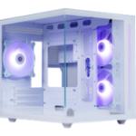 Корпус MINITOWER NovaCube Micro-ATX Mini-ITX W/O PSU 3x12cm ARGB Fan 2хUSB1.1+3.0 3.5jack белый c окном