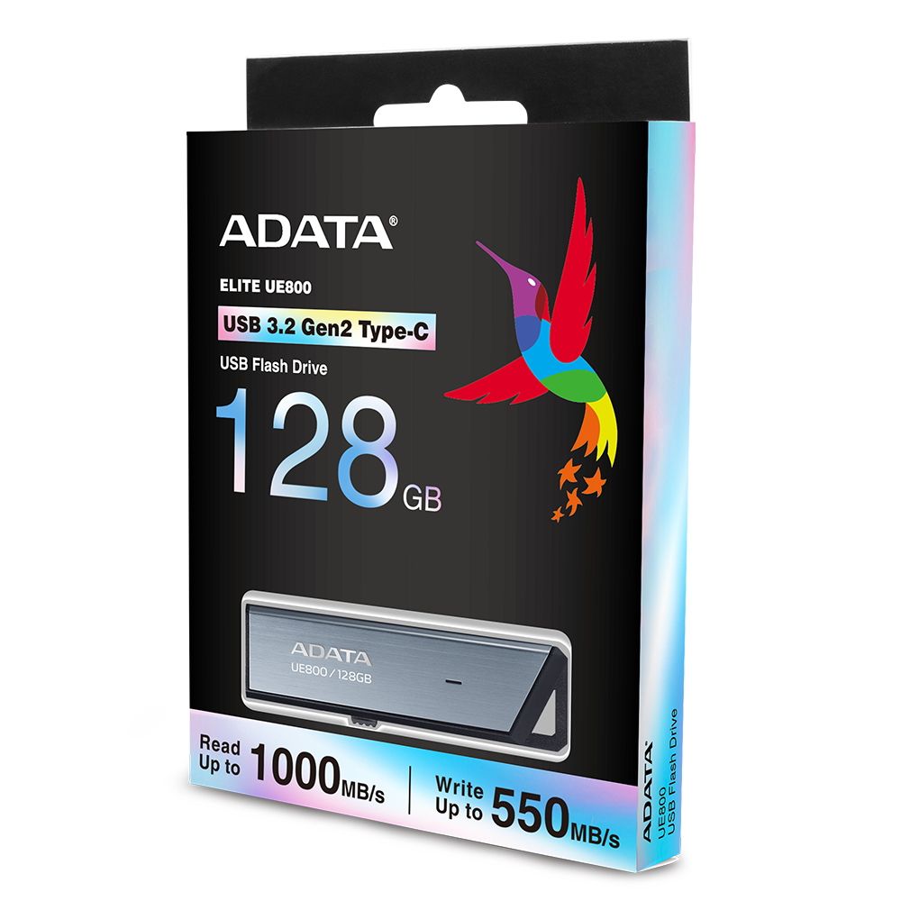 USB накопитель ADATA Elite UE800 AELI-UE800-128G-CSG 128GB OTG 3.2 Gen2, USB Type-C, grey, Retail — изображение 4