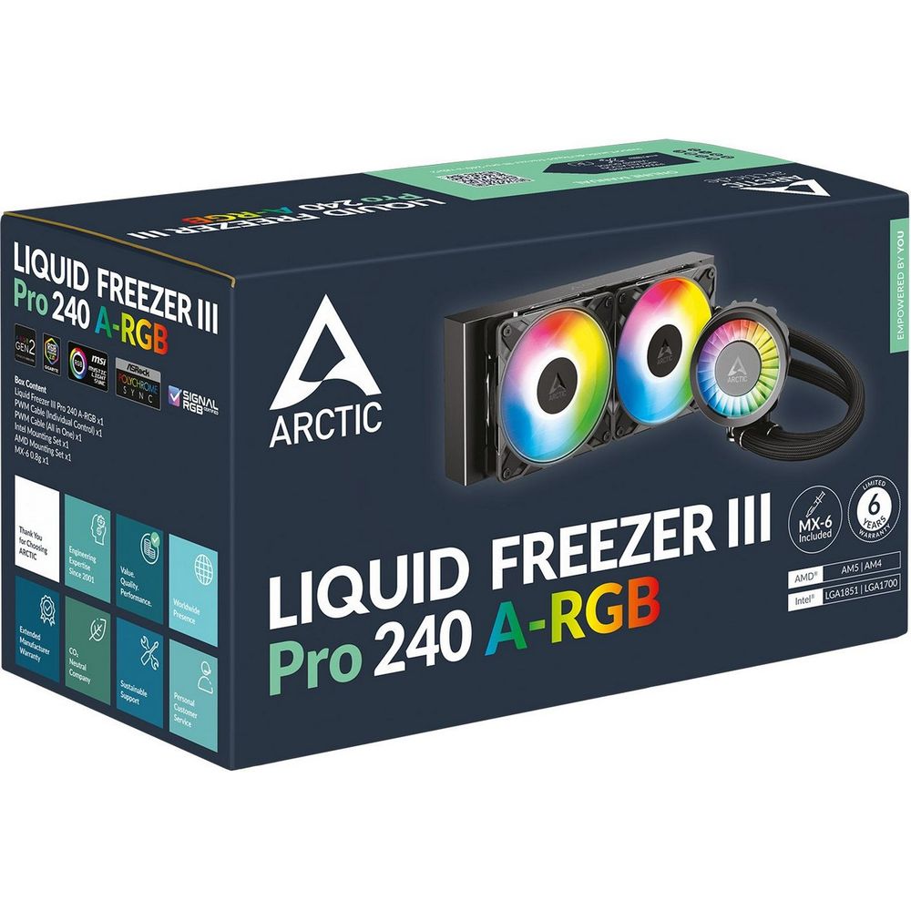 Жидкостная система охлаждения Arctic Cooling Liquid Freezer III Pro 240 A-RGB Multi Compatible All-In-One CPU Water Cooler (ACFRE00182A) — изображение 7