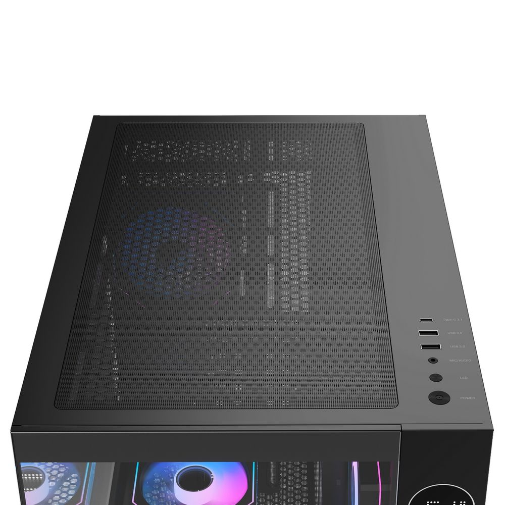 Корпус Case Ocypus Iota C70 BK ARGB ATX win / black / 6 ARGB fans / no PSU / Tempered Glass — изображение 8