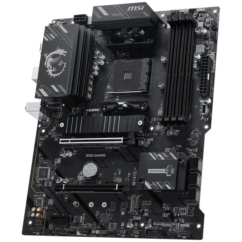 Материнская плата MSI B550 GAMING B550, AM4, 4*DDR4, 2*PCIEx16, 1*PCIEx1, 2*M.2, 2*TypeC, 1*USB3.2Gen2, 4*USB3.2Gen1, 8*USB2.0, 6*SATA3.0, 1G, DP, HDMI, ATX, RTL — изображение 3