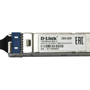 Трансивер WDM SFP-трансивер с 1 портом 1000Base-BX-U (Tx:1310 нм, Rx:1550 нм) для одномодового оптического кабеля (до 10 км)