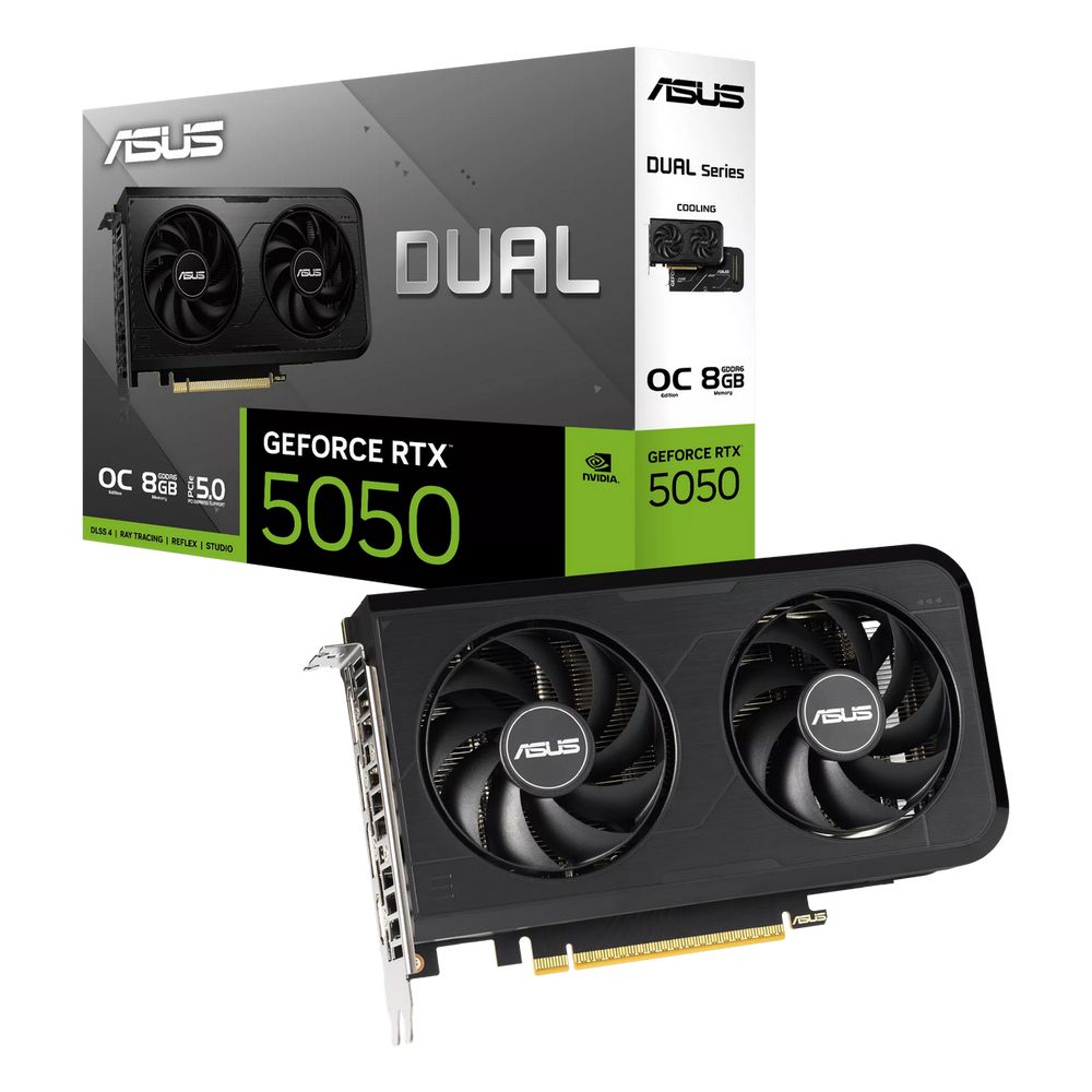 Видеокарта ASUS RTX5050 DUAL OC 8GB GDDR6 128bit 3xDP HDMI 2FAN RTL (DUAL-RTX5050-O8G)