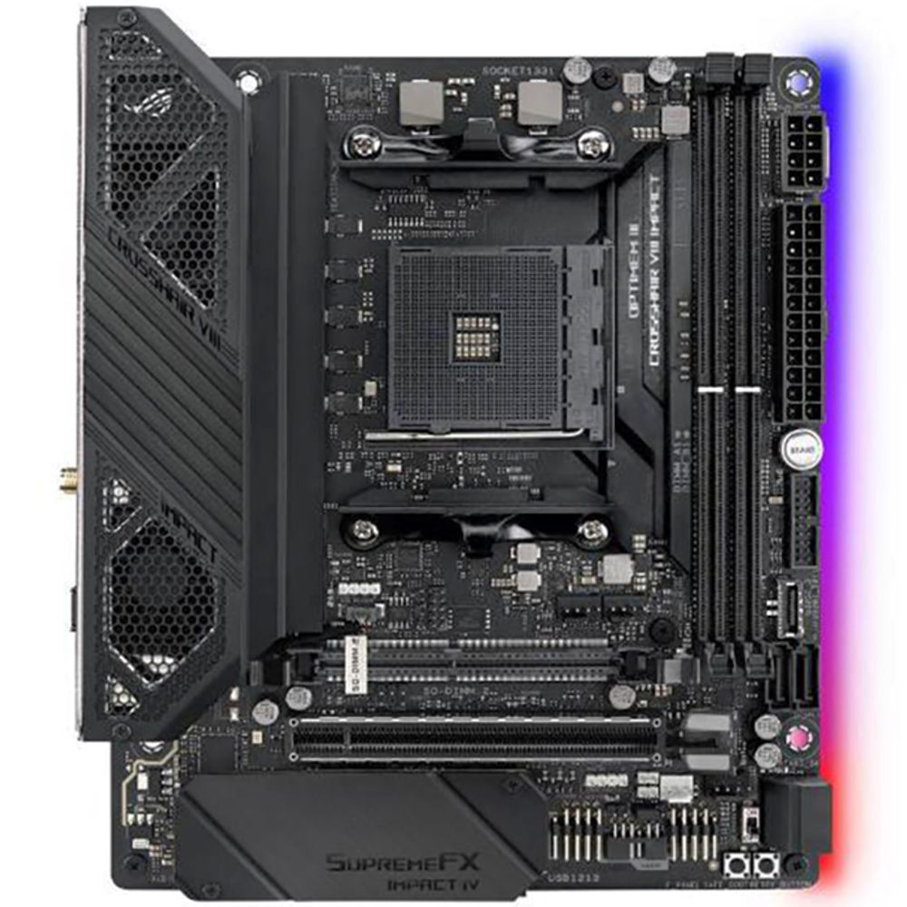 Материнская плата ASUS ROG CROSSHAIR VIII IMPACT X570 AM4 mini-DTX 2xDDR4 PCIEx16 2xM.2 USB-C GLAN Wi-Fi 6 {6} — изображение 6