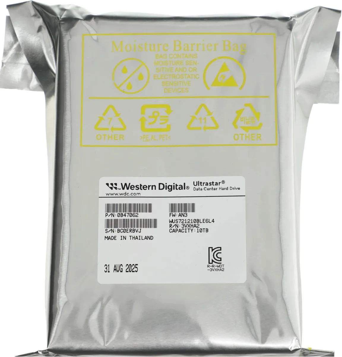 Жесткий диск SATA 10TB 7200RPM 6GB/S 512MB DC HA340 WUS721210BLE6L4_0B47062 WESTERN DIGITAL — изображение 3