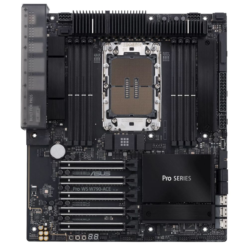 Материнская плата ASUS PRO WS W790-ACE LGA4677 CEB 8xDDR5 5xPCIEx16 2xM.2 USB-C 2.5GLAN 10GLAN — изображение 3