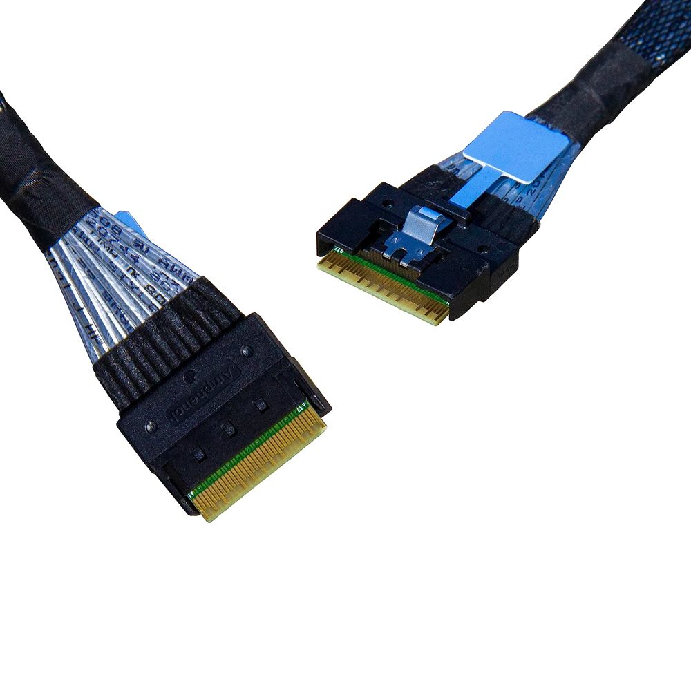 Кабель DiliVing DLSL74-8815 Slimline SASx8 (SFF8654) -to- Slimline SASx8 (SFF8654) , 85ohm, PCIe Gen4, 80CM