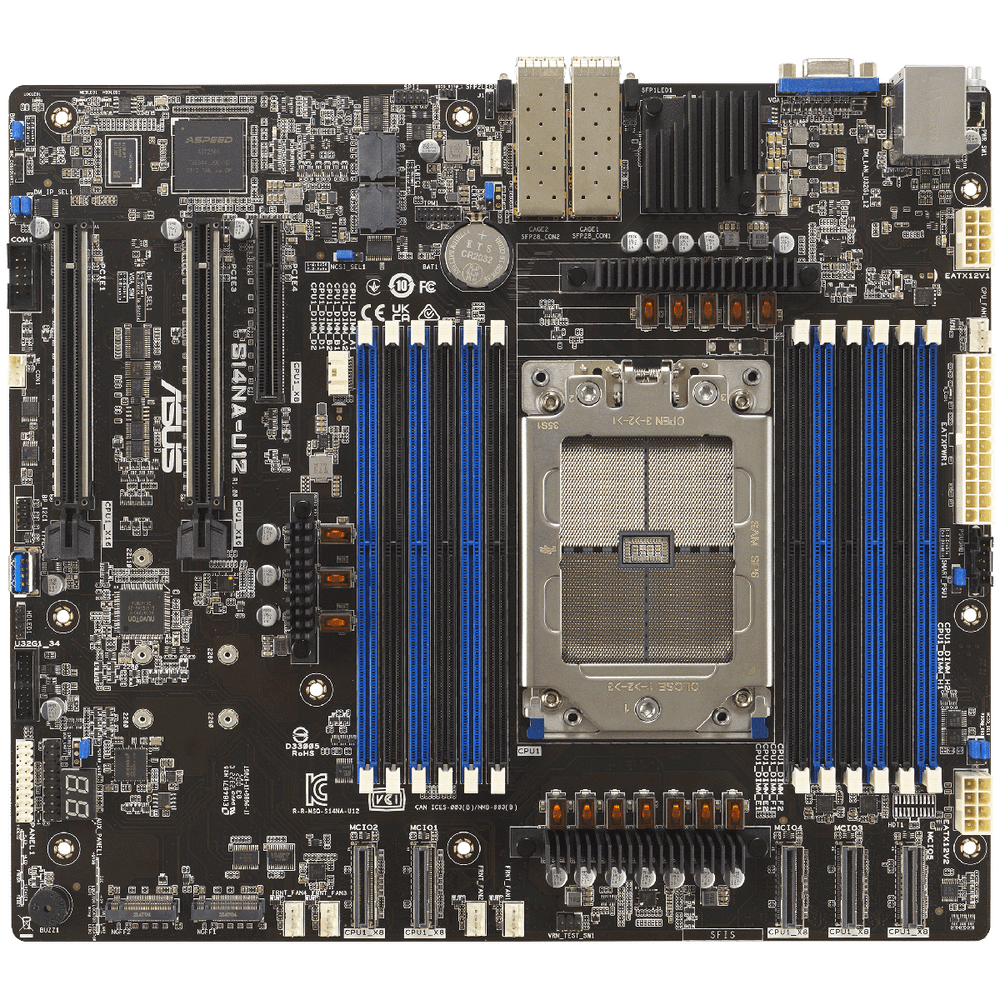 Материнская плата ASUS S14NA-U12 LGA4844 CEB 12xDDR5 2xPCIEx16 PCIEx8 2xM.2 VGA 2x25GLAN — изображение 3