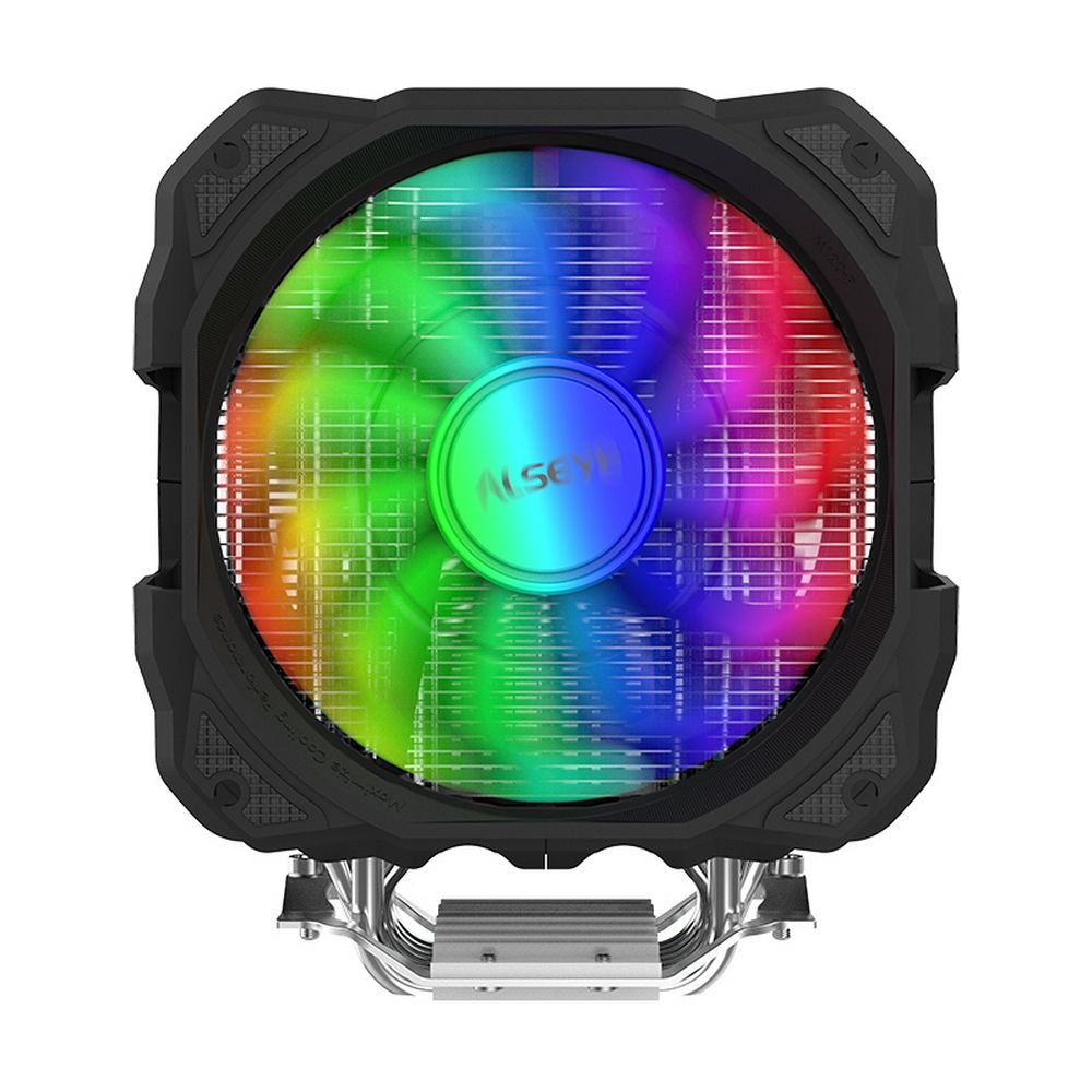 Вентилятор ALSEYE M120D (PLUS) Universal, 200W, Heat pipe 6mm*6, 120mm FAN 700;1900rpm, 73.75CFM, 41.2dBA, 8 LED, LED temperature cover RTL, (874289) — изображение 4