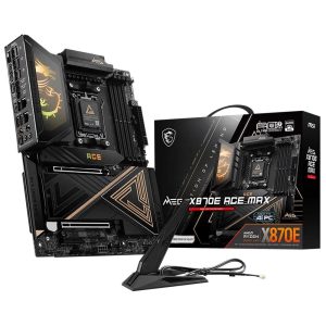 Материнская плата MSI MEG X870E ACE MAX X870E, AM5, 4*DDR5, 2*PCIEx16, 1*PCIEx4, 5*M.2, 3*TypeC, 9*USB3.2Gen2, 4*USB3.2Gen1, 4*USB2.0, 4*SATA3.0, 10G, 5G, 2*Type-C(DP), HDMI, ATX, RTL