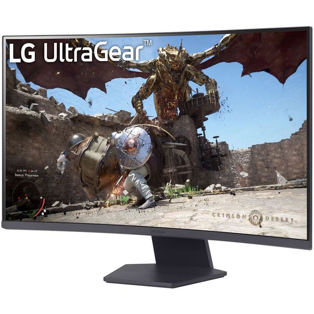 Монитор 31.5" LG 32GS60QC-B Black (VA, 2560x1440, HDMI+HDMI+DP, 1 ms, 178°/178°, 300 cd/m, 3000:1, 180Hz, Curved 1000R) — изображение 2