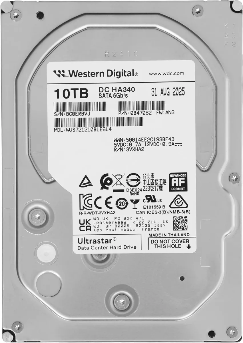 Жесткий диск SATA 10TB 7200RPM 6GB/S 512MB DC HA340 WUS721210BLE6L4_0B47062 WESTERN DIGITAL — изображение 6
