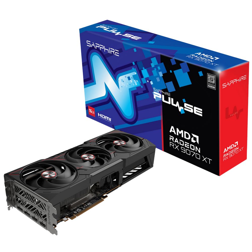 Видеокарта Sapphire RX9070XT PULSE 16GB GDDR6 256bit 2xDP 2xHDMI 3FAN RTL — изображение 2