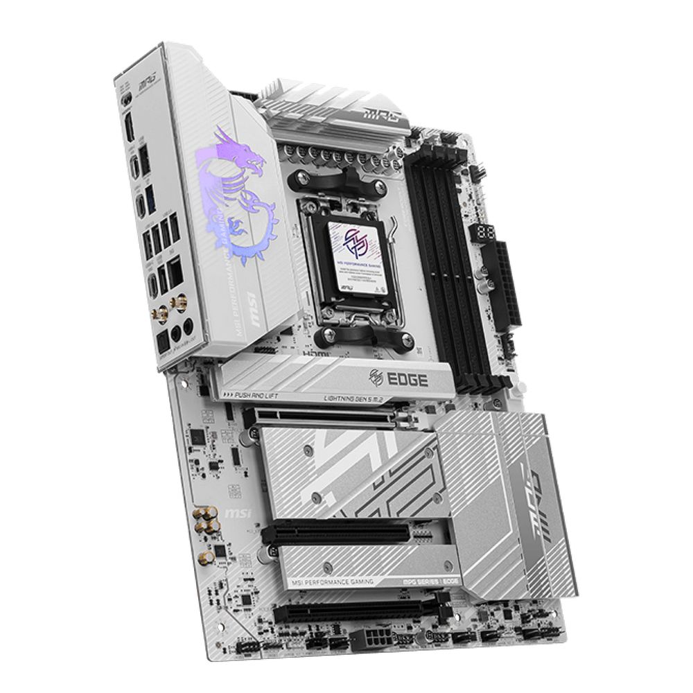 Материнская плата MSI MPG B850 EDGE TI WIFI B850, AM5, 4*DDR5, 3*PCIEx16, 4*M.2, 3*TypeC, 2*USB3.2Gen2, 1*USB3.2Gen1, 4*USB2.0, 4*SATA3.0, 5G, HDMI, ATX, RTL — изображение 5
