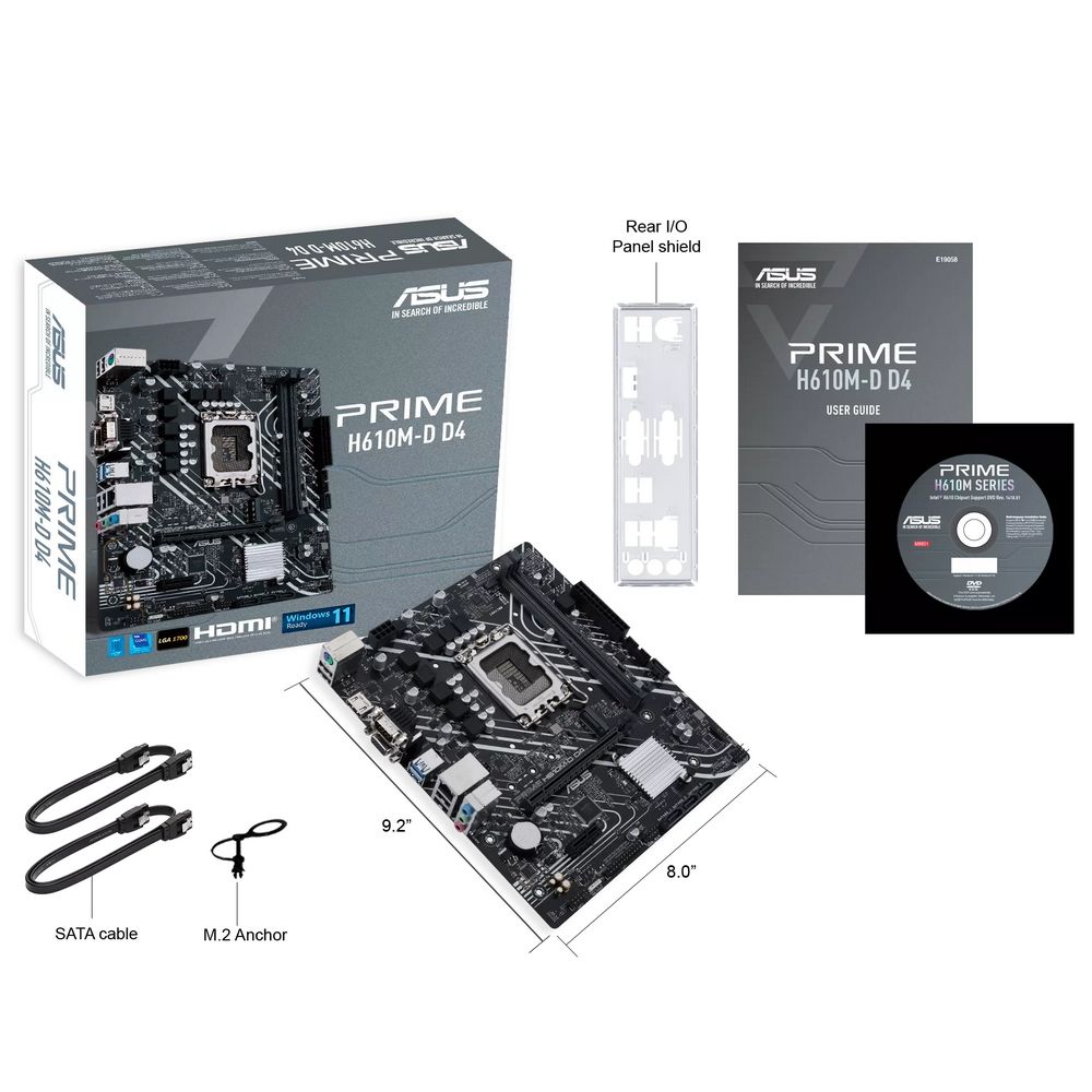 Материнская плата ASUS PRIME H610M-D D4 LGA1700 micro-ATX 2xDDR4 PCIEx16 PCIEx1 M.2 VGA HDMI GLAN (540489) — изображение 7