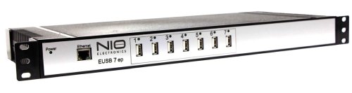 Концентратор сетевой USB, 7*USB 2.0, 1*10/100/1000 Base-T, пластиковый корпус