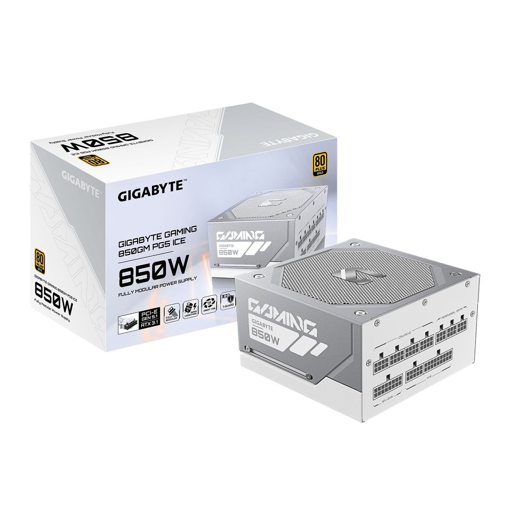 Блок питания ПК Gigabyte GME850GM PG5 ICE 850W, Белый, 80Plus, Platinum, Полностью модульный, PCIe Gen 5.1, ATX 3.1 compatible. — изображение 7