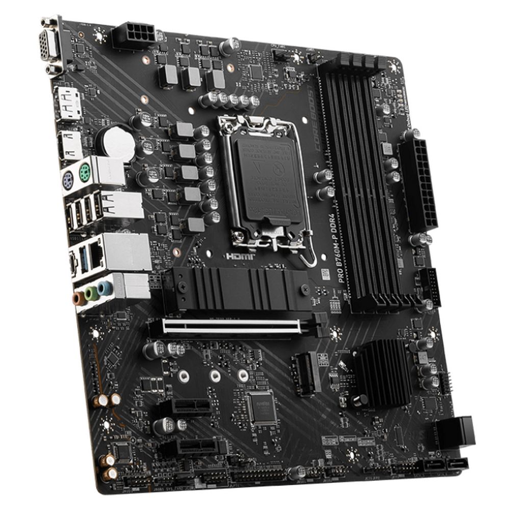Материнская плата MSI PRO B760M-P DDR4 B760, LGA1700, 4*DDR4, 1*PCIEx16, 2*PCIEx1, 2*M.2, 1*TypeC, , 3*USB3.2Gen1, 8*USB2.0, 4*SATA3.0, 1G, VGA, DP, HDMI, M-ATX, RTL — изображение 4