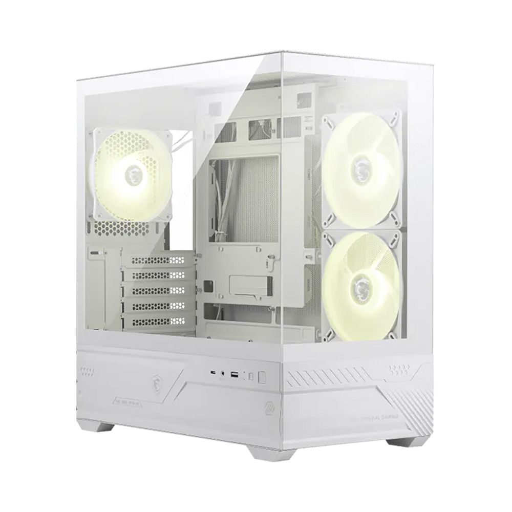 Корпус для ПК MSI MAG PANO M110R WHITE , Micro-ATX, 1xUSB 3.2 Gen 1, 1xUSB 3.2 Gen2x2 Type-C, 2x140mm, ARGB Reverse Blade Fan, 1x120mm ARGB Fan, ARGB+PWM Control Board, TG