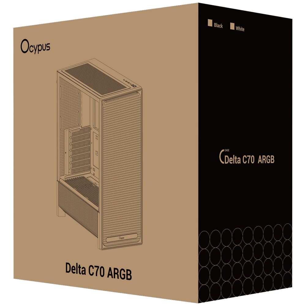 Корпус для ПК Ocypus Delta-C70-WHG400XX-GL Case Delta C70 WH ARGB EATX / win / white / 4 ARGB fans / no PSU — изображение 13