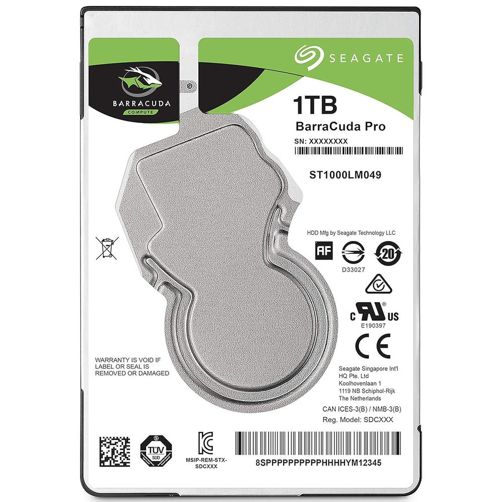 Жесткий диск Seagate BarraCuda Pro ST1000LM049 1TB 2.5"
SATA 6Gb/s,7200rpm,128MB, Bulk (101698)