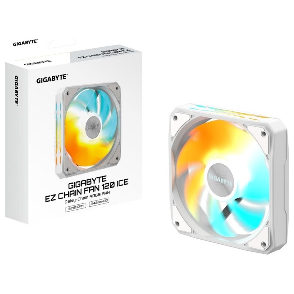 Вентилятор в корпус GIGABYTE GP-GBT EZFAN1201 ICE 1X120mm ARGB FAN. PWM, 3 Pin — изображение 4