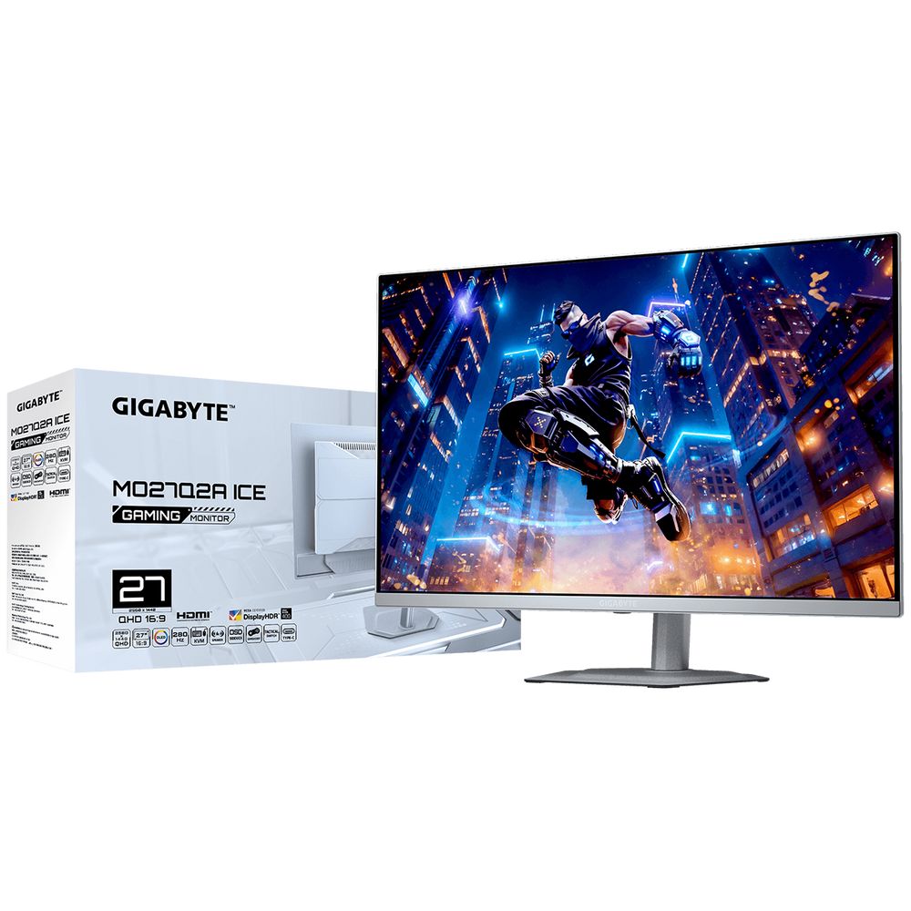 Монитор 26.5" Gigabyte MO27Q2A EK ICE (QD-OLED, 2560x1440, , 0,03 ms, 178°/178°, 250 cd/m, 1,5 млн: 1, 3xUSB3.0, USB Type-C, 280Hz, 2xHDMI 2.1, DP 1.4, Pivot) — изображение 8