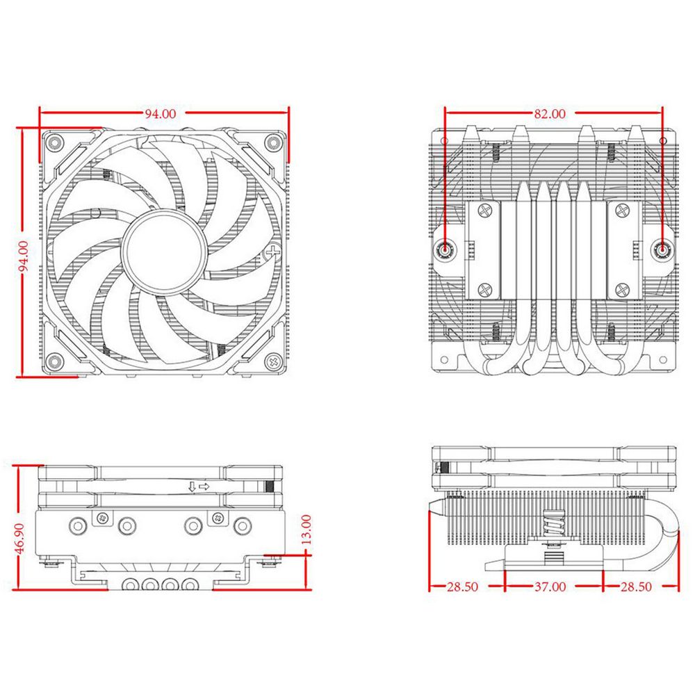 Вентилятор Cooler ID-Cooling IS-40XT BLACK 95W/PWM/ all Intel /AMD AM4/ Low profile/Screws — изображение 10