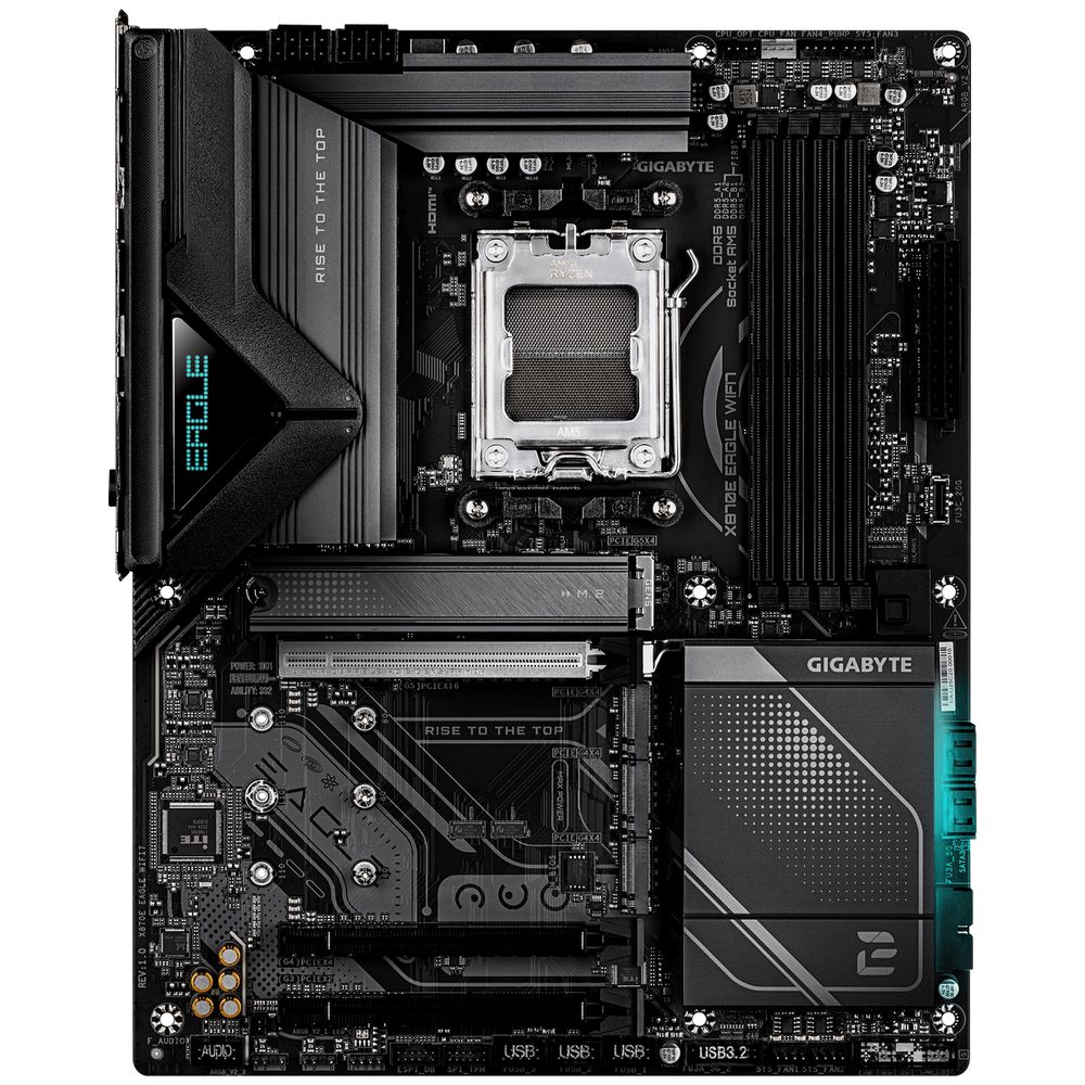 Материнская плата Gigabyte X870E EAGLE WIFI7 X870, AM5, 4xDDR5, 3*PCI-Ex16, 4*M.2, 1*TypeC, 2*USB3.2Gen2, 8*USB3.2Gen1, 8*USB2.0, 4*SATA3.0, 5G, 2*Type-C(DP), HDMI, ATX, RTL — изображение 2