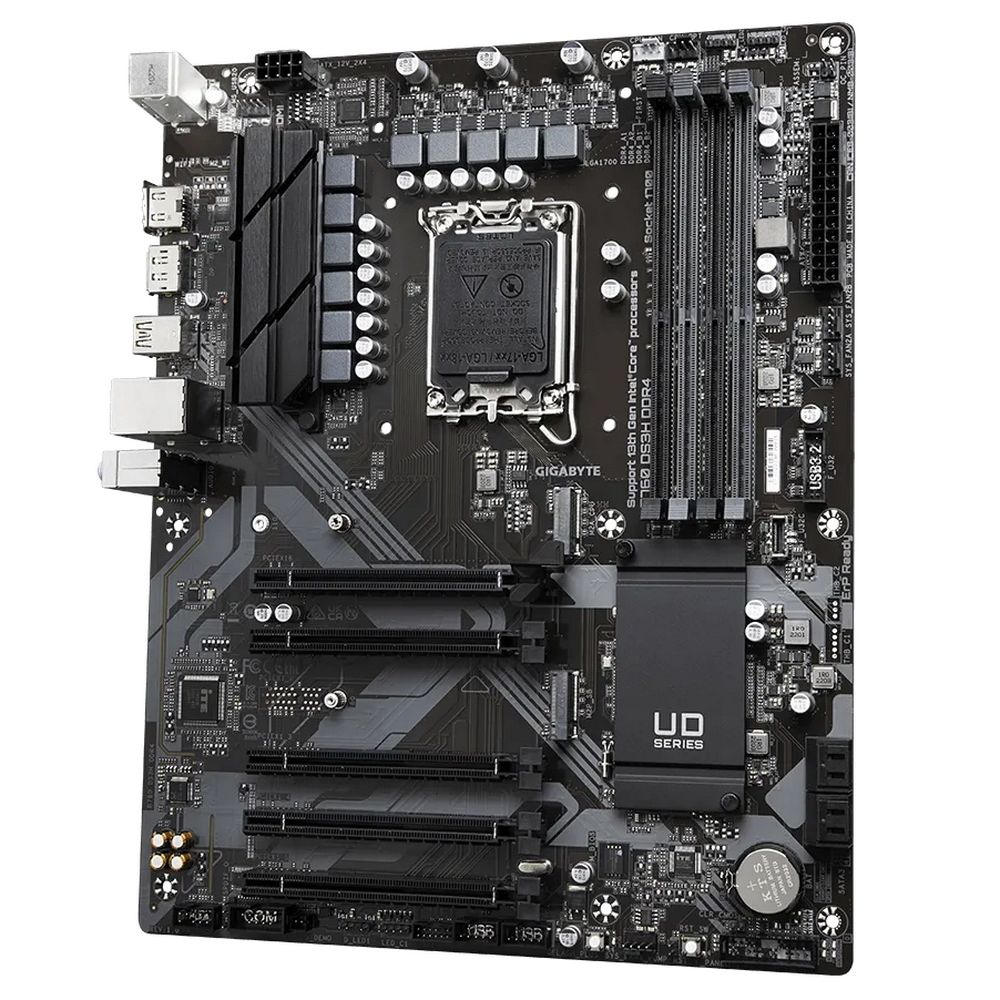 Материнская плата Gigabyte B760 DS3H DDR4, Socket 1700, Intel®B760, 4xDDR4-3200, HDMI+DP, 5xPCI-Ex16, 4xSATA3(RAID 0/1/5/10), 2xM.2, 8Ch Audio, GLan, (4+4)xUSB2.0, (1+2)xUSB3.2, (1+1)xUSB3.2 Type-C™, 1xPS/2, ATX, RTL — изображение 5