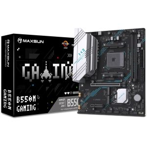 Материнская плата Maxsun MS-B550M GAMING WIFI B550, AM4, 2*DDR4, 1*PCIEx16, 1*PCIEx4, 1*PCIEx1, 2*M.2, 4*USB3.2Gen1, 6*USB2.0, 2*SATA3.0, 1G, DP, HDMI, M-ATX, RTL