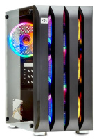 Корпус MINITOWER mATX W/PSU 2xUSB+USB3.0 аудио черный 4x120mm Fan с RGB подсветкой боковая панель - закаленное стекло Mistery R3 EX294383RUS EXEGATE — изображение 2