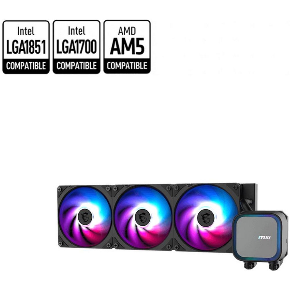 Жидкостная система охлаждения MSI MAG CORELIQUID A13 360 3 x ARGB Fan, ARGB Block — изображение 3