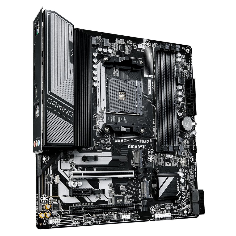 Материнская плата Gigabyte B550M GAMING X B550, AM4, 4*DDR4, 2*PCIEx16, 1*PCIEx1, 2*M.2, 1*TypeC, 4*USB3.2Gen1, 4*USB2.0, 4*SATA3.0, 1G, DP, HDMI, M-ATX, RTL — изображение 3