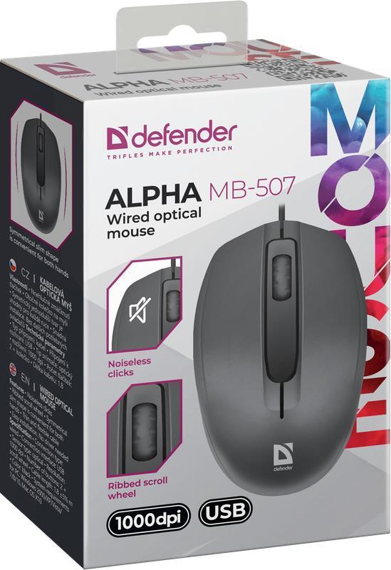 Мышь проводная ALPHA MB-507 черная 52507 DEFENDER — изображение 5