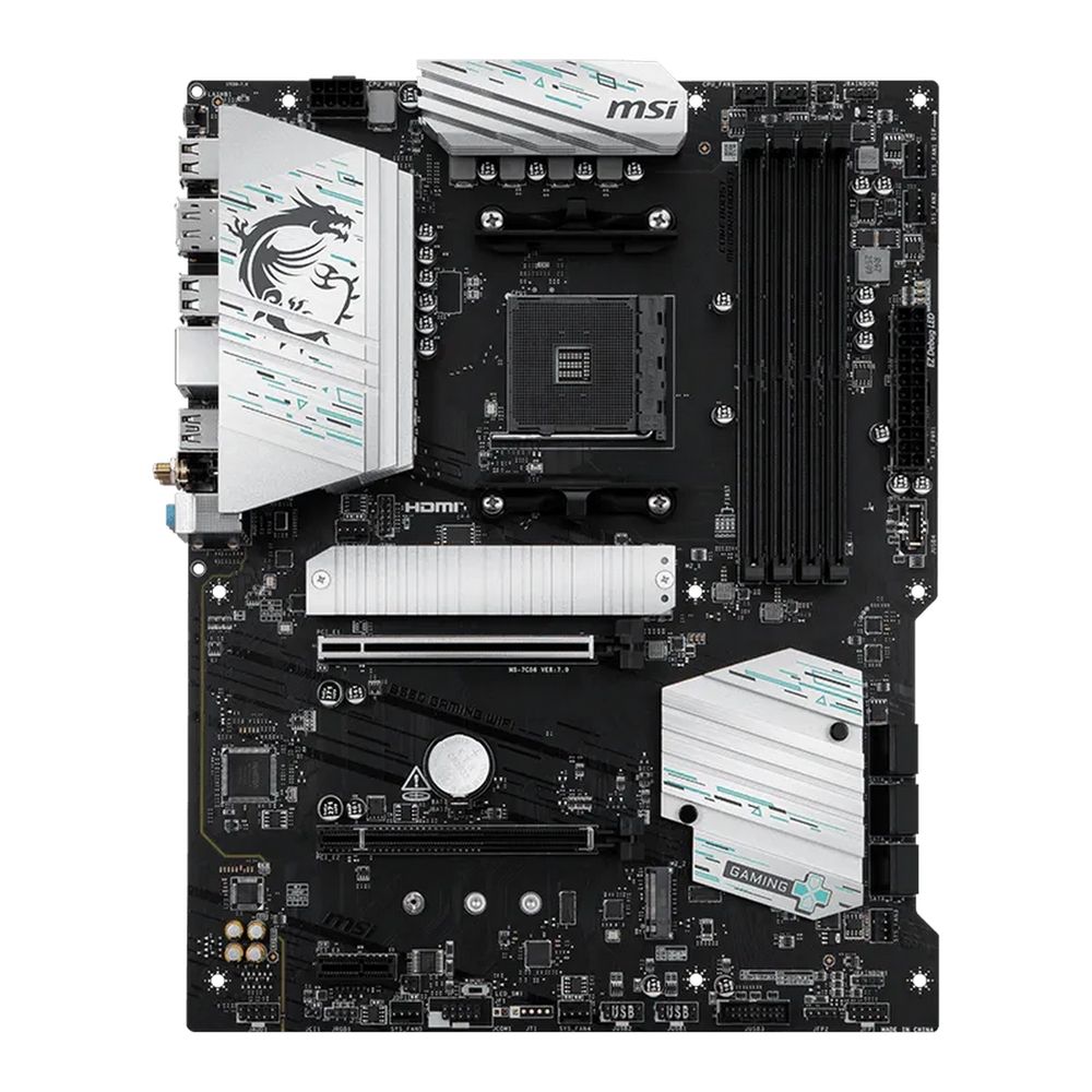 Материнская плата MSI B550 GAMING WIFI B550, AM4, 4*DDR4, 2*PCIEx16, 1*PCIEx1, 2*M.2, 2*TypeC, 1*USB3.2Gen2, 4*USB3.2Gen1, 8*USB2.0, 6*SATA3.0, 1G, DP, HDMI, ATX, RTL — изображение 2