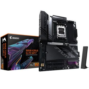 Материнская плата Gigabyte B850 AORUS ELITE WIFI7, Socket AM5, AMD B850, 4xDDR5-5200, HDMI+DP, 3xPCI-Ex16, 4xSATA3(RAID 0/1/10), 3xM.2, 8 Ch Audio, 1x2,5GLan, WiFi, (4+4)xUSB2.0, (7+2)xUSB3.2, (1+1)xUSB Type-C™, 1xPS/2, ATX, RTL