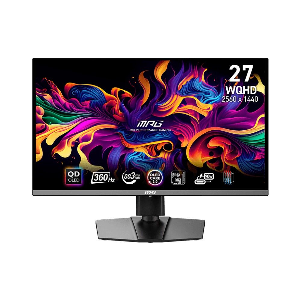 Монитор 26.5" MSI MPG 271QRX QD-OLED QD-OLED, 2560x1440, 360Hz, 0,03ms, 250сd/m, 1500000:1, HDR10 | 2xHDMI(2.1), DP(1.4a), Type-C(PD-98W), 2xUSB2.0 | HAS, Pivot, Swivel, InPSU, Vesa 100, Black