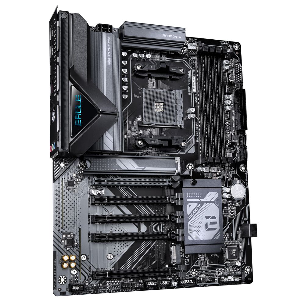 Материнская плата Gigabyte B550 X EAGLE B550, AM4, 4*DDR4, 5*PCIEx16, 2*M.2, 2*TypeC, *USB3.2Gen2, 3*USB3.2Gen1, 6*USB2.0, 4*SATA3.0, 2.5G, HDMI, ATX, RTL — изображение 3