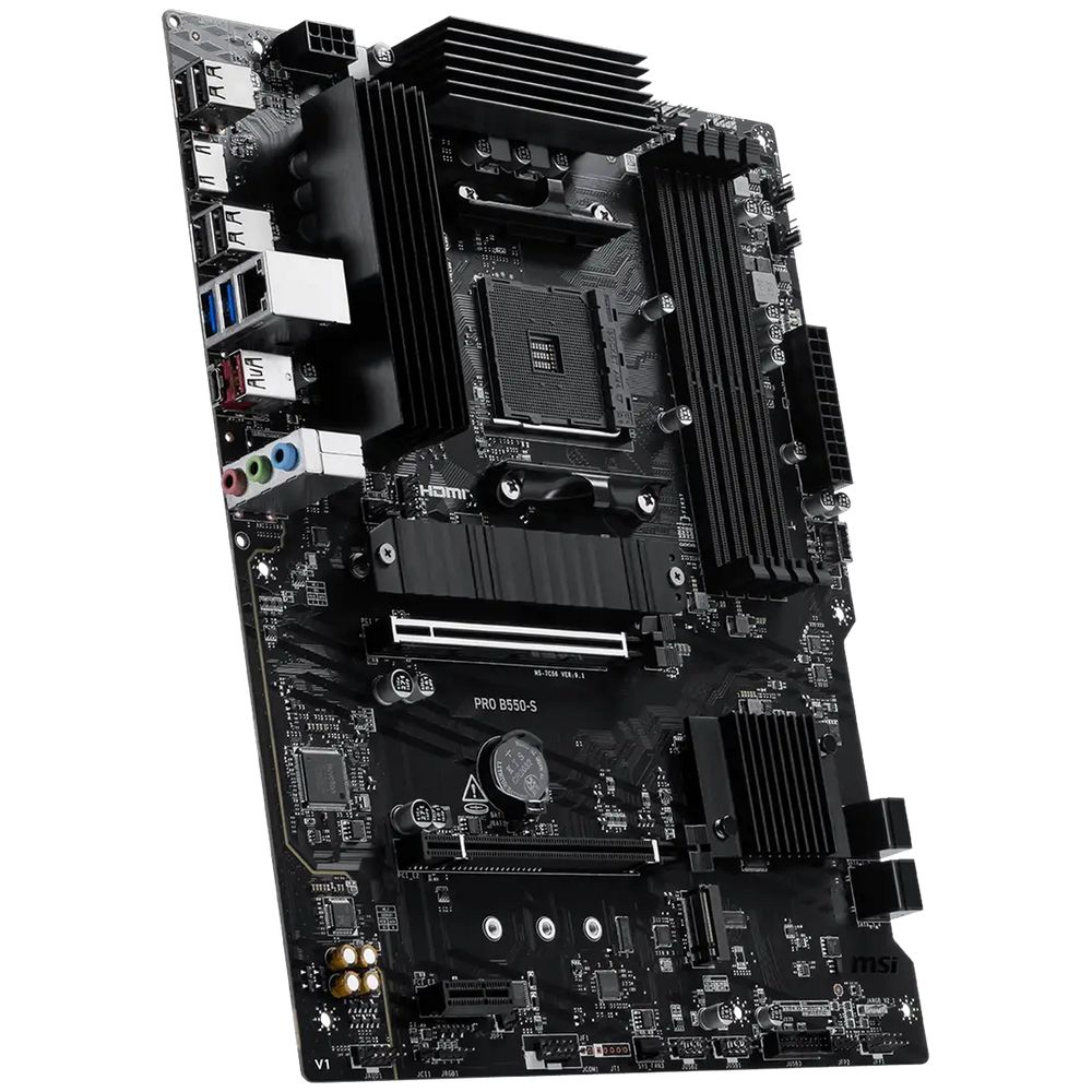 Материнская плата MSI PRO B550-S B550, AM4, 4*DDR4, 2*PCIEx16, 1xPCIEx1, 2*M.2, 2*TypeC, 1*USB3.2Gen2, 4*USB3.2Gen1, 8*USB2.0, 4*SATA3.0, 1G, HDMI, ATX, RTL — изображение 4